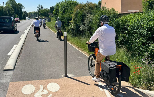 Inauguration des nouveaux aménagements cyclables vers la gare de Montluel